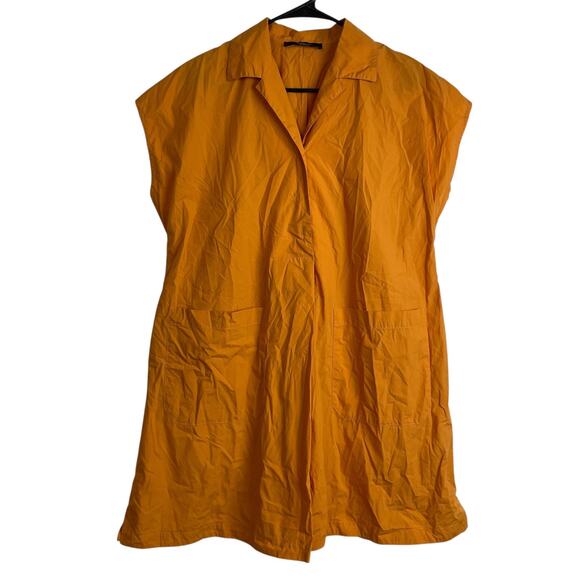 Max Mara Weekend Benny Dress Womens Size US 2 Orange Button Swing Designer Shirt - Picture 1 of 9